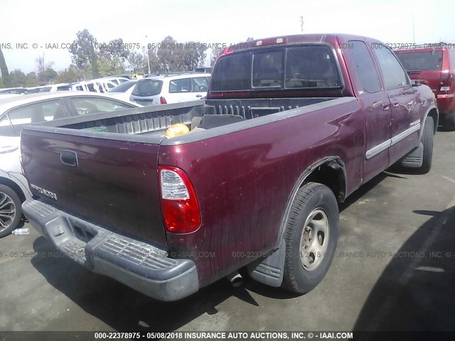 5TBRU34146S476332 - 2006 TOYOTA TUNDRA ACCESS CAB SR5 RED photo 4