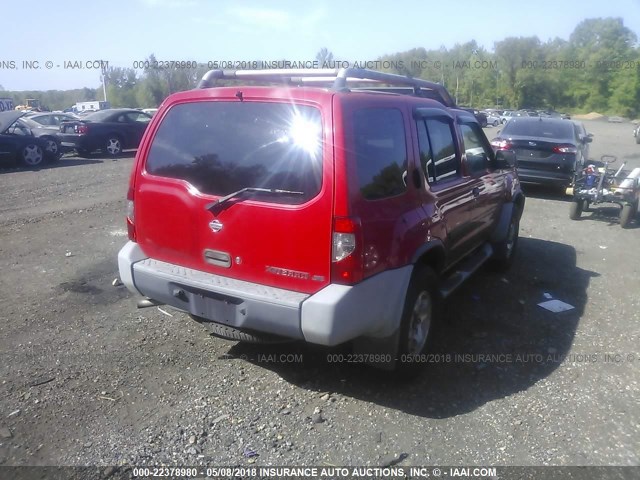 5N1ED28Y8YC554134 - 2000 NISSAN XTERRA XE/SE RED photo 4