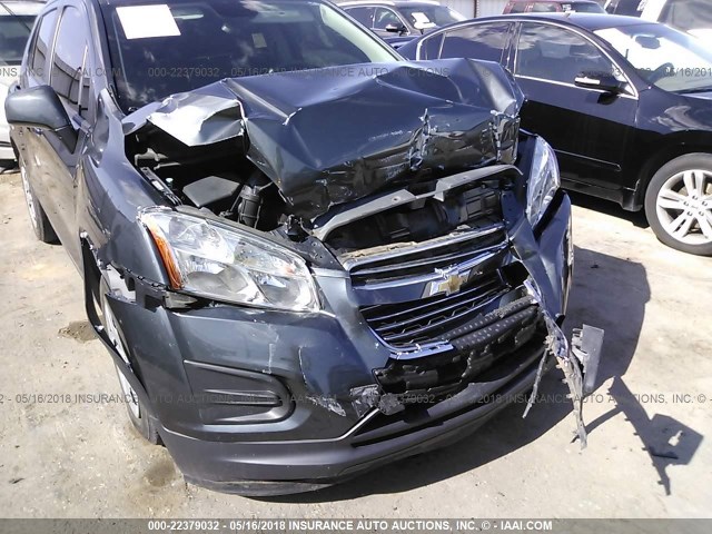 3GNCJKSB2GL244421 - 2016 CHEVROLET TRAX LS GRAY photo 6