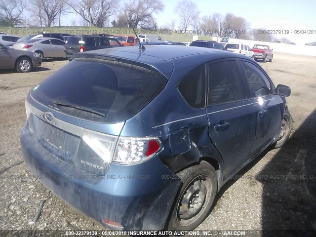 JF1GH61619G803648 - 2009 SUBARU IMPREZA 2.5I BLUE photo 4