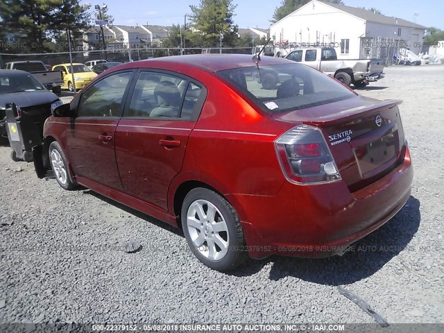 3N1AB6AP1BL685101 - 2011 NISSAN SENTRA 2.0/2.0S/SR/2.0SL RED photo 3