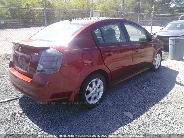 3N1AB6AP1BL685101 - 2011 NISSAN SENTRA 2.0/2.0S/SR/2.0SL RED photo 4