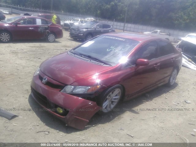 2HGFA55578H703029 - 2008 HONDA CIVIC SI BURGUNDY photo 2