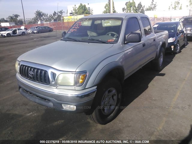 5TEGN92N64Z382456 - 2004 TOYOTA TACOMA DOUBLE CAB PRERUNNER GRAY photo 2
