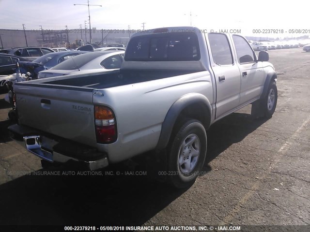 5TEGN92N64Z382456 - 2004 TOYOTA TACOMA DOUBLE CAB PRERUNNER GRAY photo 4