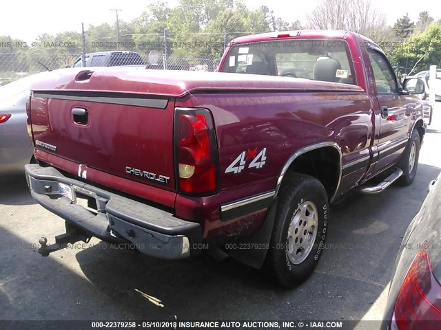 1GCEK14T94Z128281 - 2004 CHEVROLET SILVERADO K1500 RED photo 4
