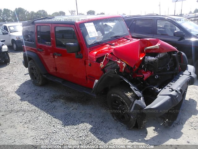 1C4BJWDG4FL726662 - 2015 JEEP WRANGLER UNLIMITE SPORT RED photo 1