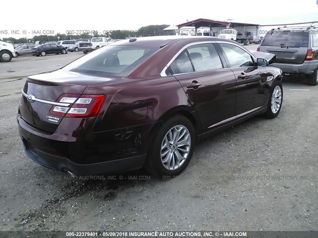 1FAHP2F83FG103443 - 2015 FORD TAURUS LIMITED RED photo 4