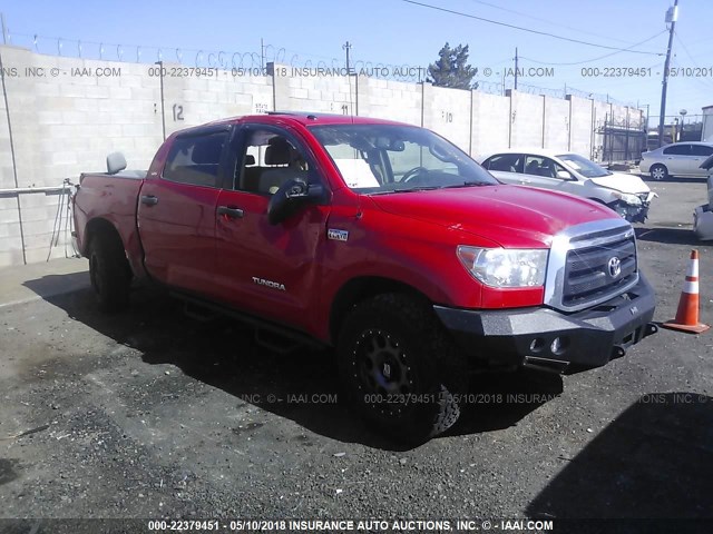 5TFDY5F16CX266691 - 2012 TOYOTA TUNDRA CREWMAX SR5 RED photo 1