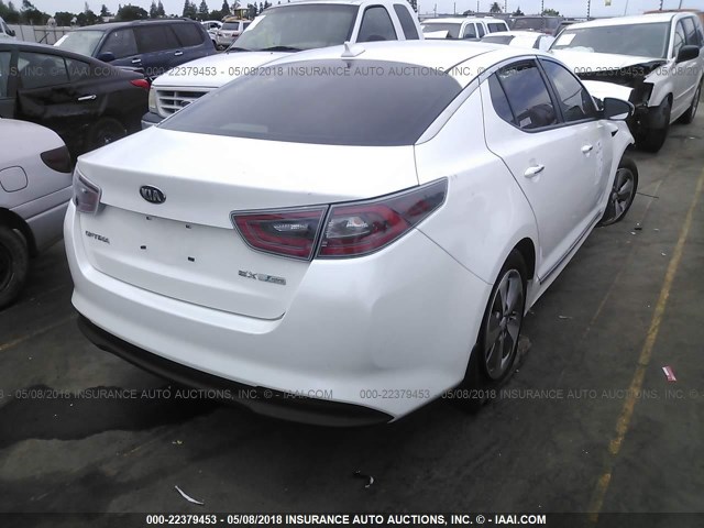 KNAGN4AD1E5076410 - 2014 KIA OPTIMA HYBRID WHITE photo 4