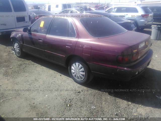 JT2BG12K2T0416072 - 1996 TOYOTA CAMRY DX/LE/XLE BURGUNDY photo 3
