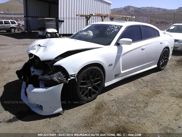 2C3CDXEJ1EH257719 - 2014 DODGE CHARGER SRT-8 WHITE photo 2