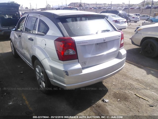 1B3HB48B47D403624 - 2007 DODGE CALIBER SXT SILVER photo 3