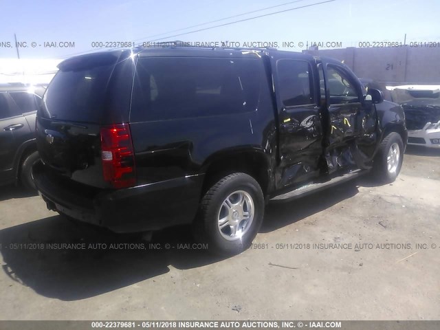 1GNSCJE02DR117103 - 2013 CHEVROLET SUBURBAN C1500 LT BLACK photo 4