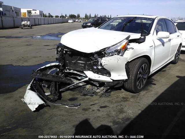 JHMCR6F55HC031245 - 2017 HONDA ACCORD HYBRID/EXL WHITE photo 2