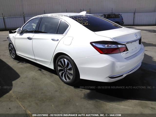 JHMCR6F55HC031245 - 2017 HONDA ACCORD HYBRID/EXL WHITE photo 3