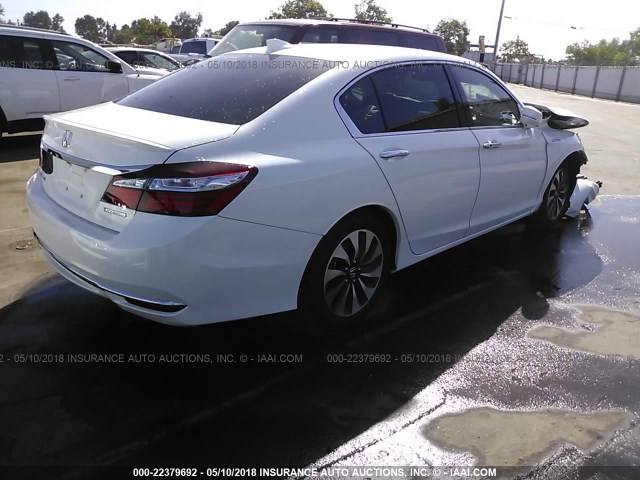 JHMCR6F55HC031245 - 2017 HONDA ACCORD HYBRID/EXL WHITE photo 4