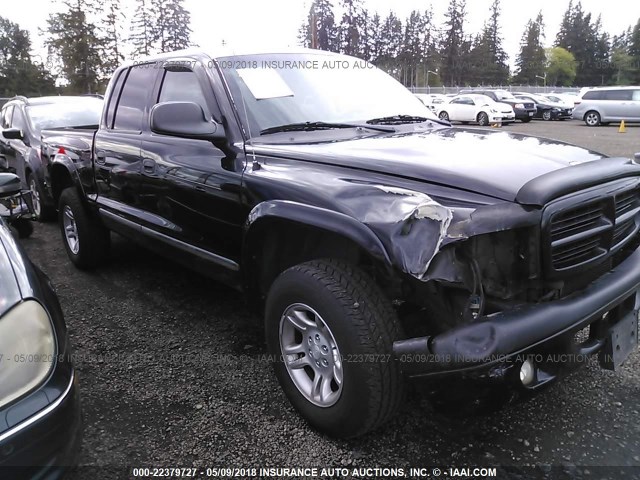 1D7HG38N73S174873 - 2003 DODGE DAKOTA QUAD SPORT BLACK photo 1