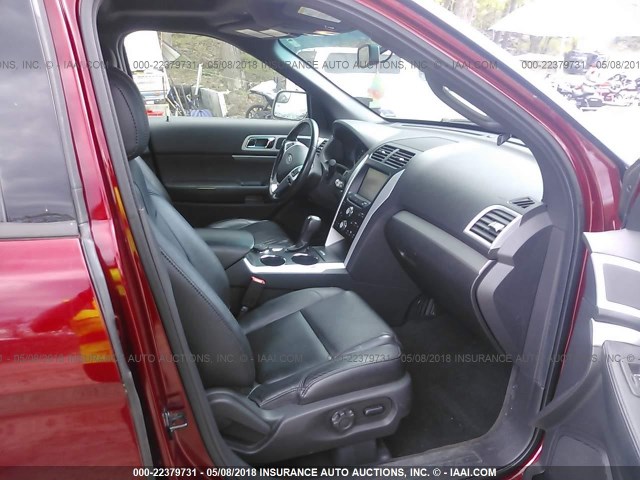 1FM5K8D87DGA19975 - 2013 FORD EXPLORER XLT RED photo 5