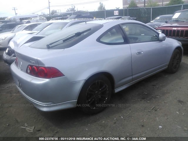 JH4DC54835S002955 - 2005 ACURA RSX SILVER photo 4