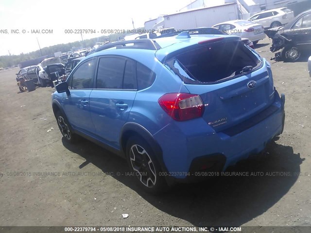 JF2GPADC0HH274303 - 2017 SUBARU CROSSTREK PREMIUM BLUE photo 3