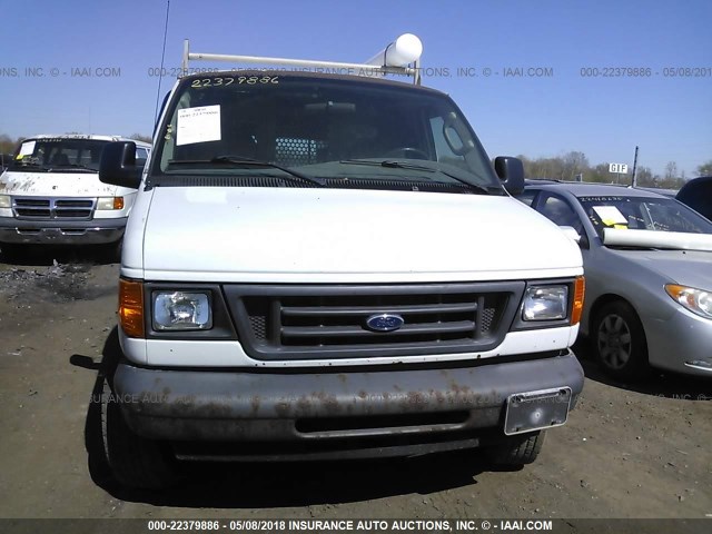 1FTNE24W56DA70757 - 2006 FORD ECONOLINE E250 VAN WHITE photo 6