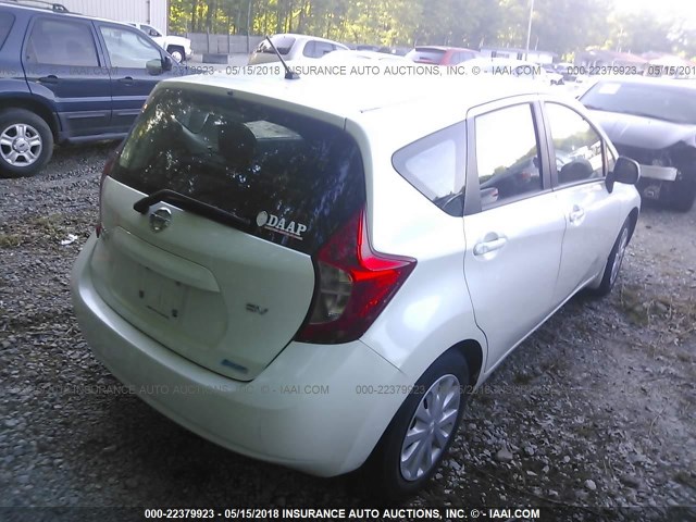 3N1CE2CP4EL375485 - 2014 NISSAN VERSA NOTE S/S PLUS/SV/SL WHITE photo 4