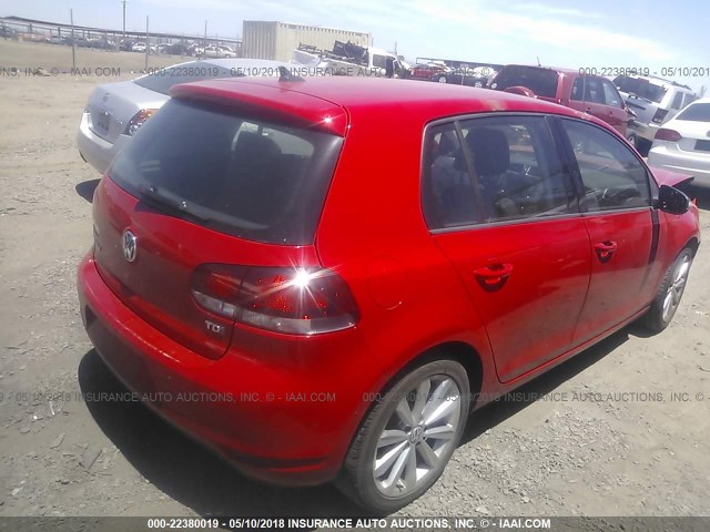 WVWDM7AJ8DW127877 - 2013 VOLKSWAGEN GOLF 红色 照片 4