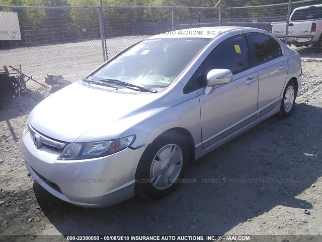 JHMFA36268S030023 - 2008 HONDA CIVIC HYBRID SILVER photo 2