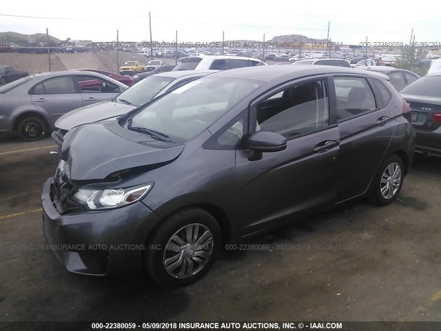 3HGGK5H56FM751987 - 2015 HONDA FIT LX GRAY photo 2