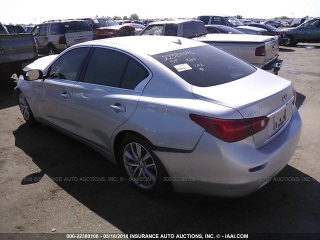 JN1BV7AP5EM689325 - 2014 INFINITI Q50 PREMIUM/SPORT SILVER photo 3