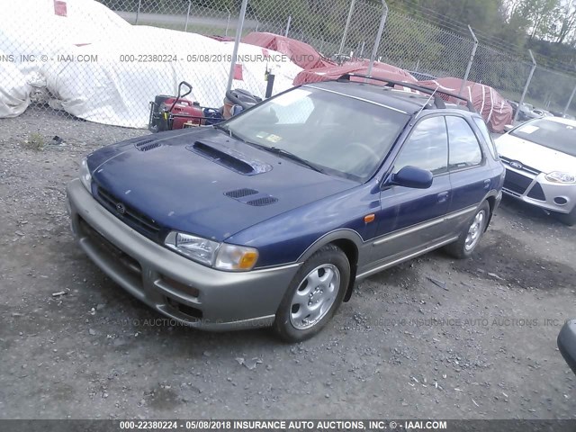 JF1GF4855YG800693 - 2000 SUBARU IMPREZA OUTBACK SPORT BLUE photo 2