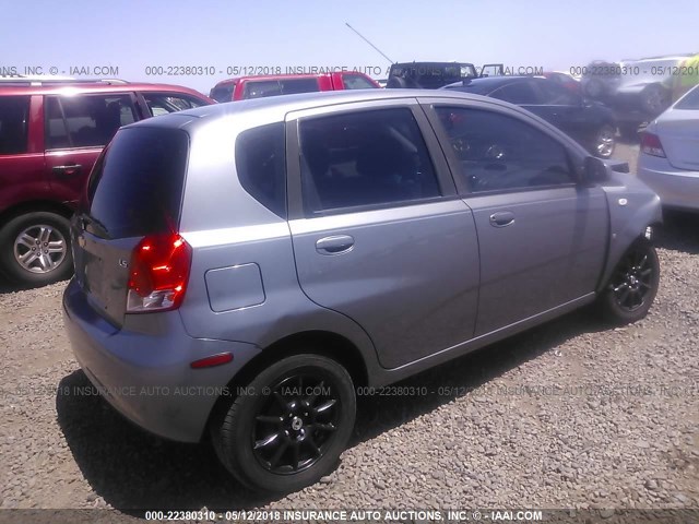 KL1TD66628B145760 - 2008 CHEVROLET AVEO LS GRAY photo 4