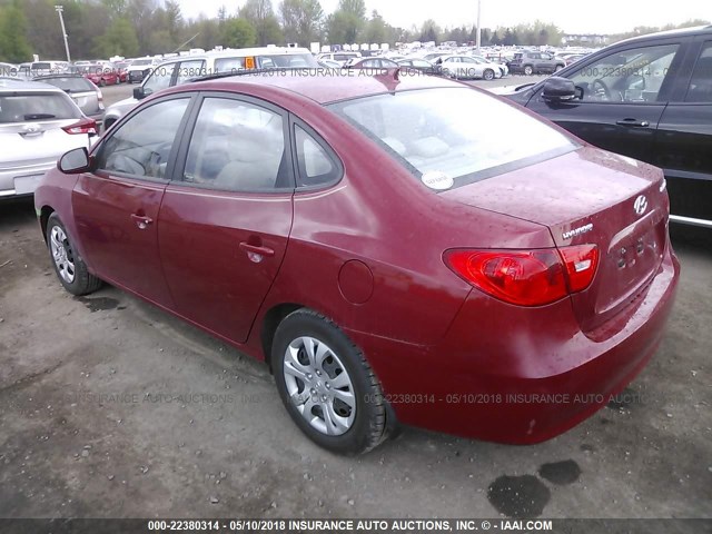 KMHDU46D49U760795 - 2009 HYUNDAI ELANTRA GLS/SE RED photo 3