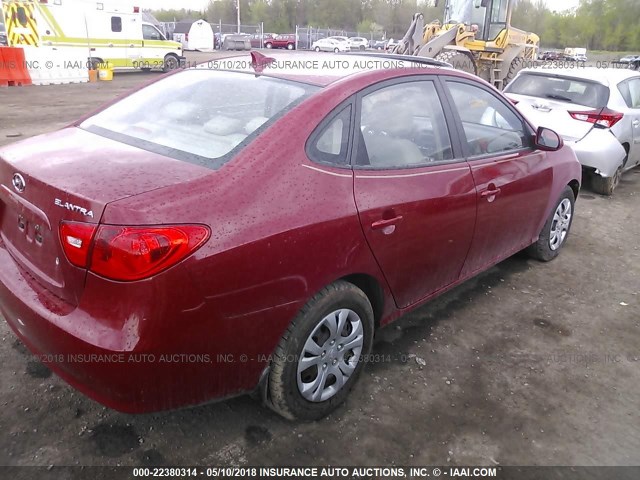 KMHDU46D49U760795 - 2009 HYUNDAI ELANTRA GLS/SE RED photo 4