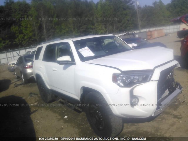 JTEBU5JR2J5510115 - 2018 TOYOTA 4RUNNER SR5 PREM/LTDL/TRAIL/TRD WHITE photo 1
