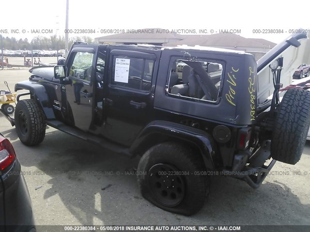 1J8GA59188L611675 - 2008 JEEP WRANGLER UNLIMITE SAHARA BLACK photo 3