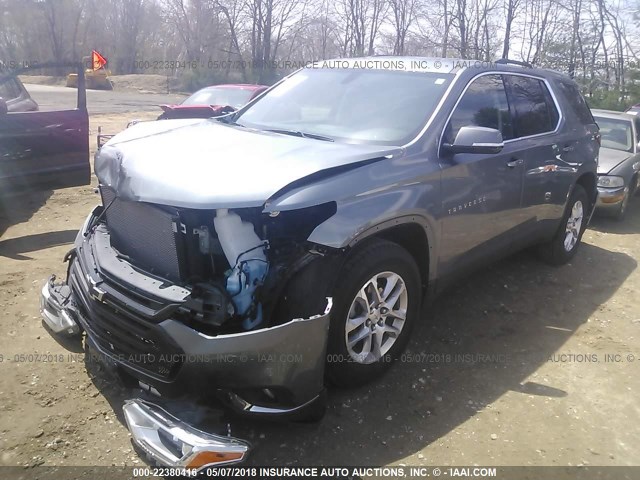 1GNEVGKW4JJ123059 - 2018 CHEVROLET TRAVERSE LT GRAY photo 2