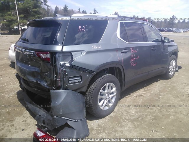 1GNEVGKW4JJ123059 - 2018 CHEVROLET TRAVERSE LT GRAY photo 4