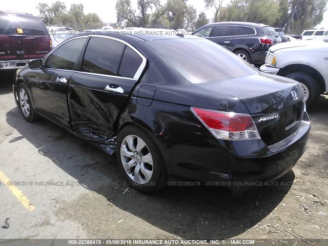1HGCP36868A072173 - 2008 HONDA ACCORD EXL BLACK photo 3