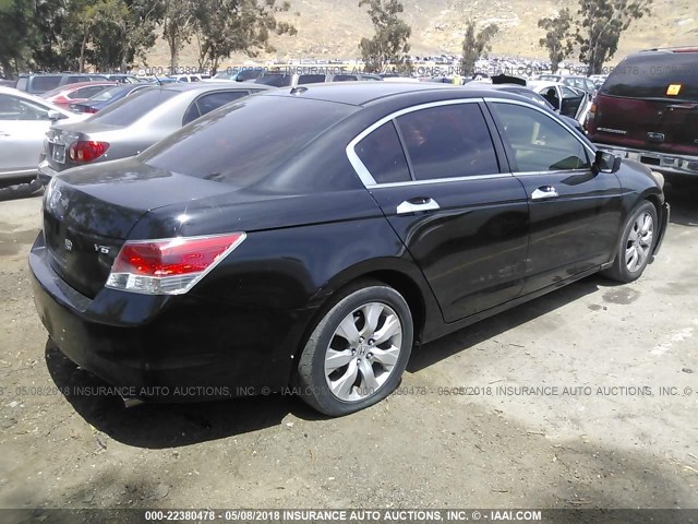 1HGCP36868A072173 - 2008 HONDA ACCORD EXL BLACK photo 4