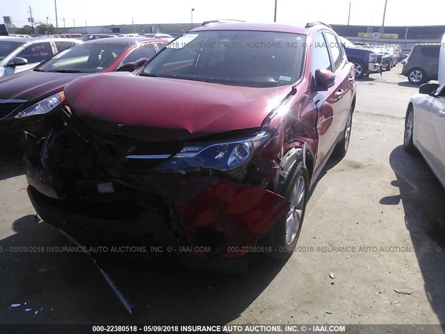 2T3DFREVXDW066291 - 2013 TOYOTA RAV4 LIMITED RED photo 2