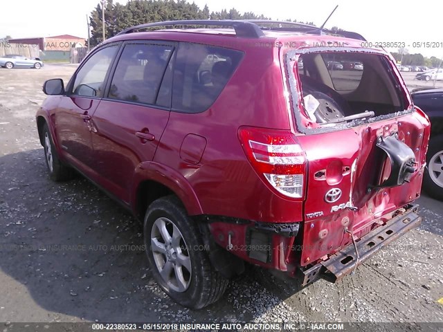 JTMBF31V695000393 - 2009 TOYOTA RAV4 LIMITED MAROON photo 3