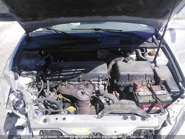 4T1BE32K75U610709 - 2005 TOYOTA CAMRY LE/XLE/SE ვერცხლისფერი ფოტო 10