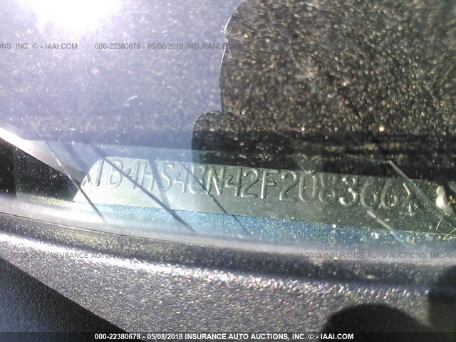 1B4HS48N42F208366 - 2002 DODGE DURANGO SLT BLUE photo 9