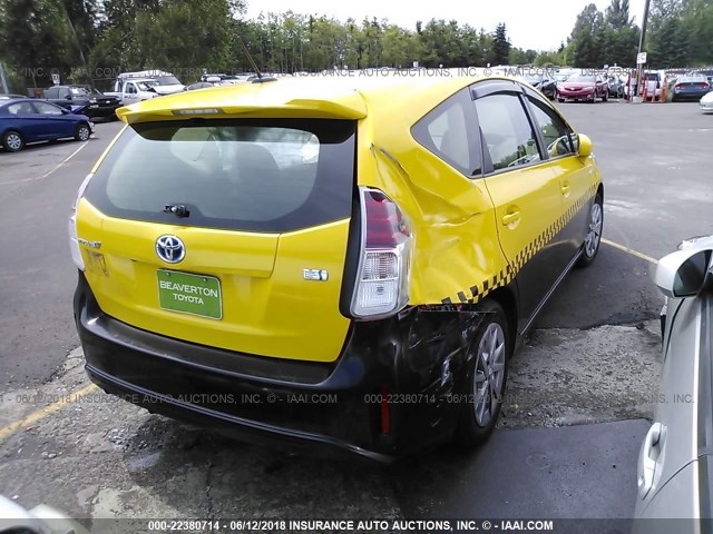 JTDZN3EU1FJ027085 - 2015 TOYOTA PRIUS V YELLOW photo 4