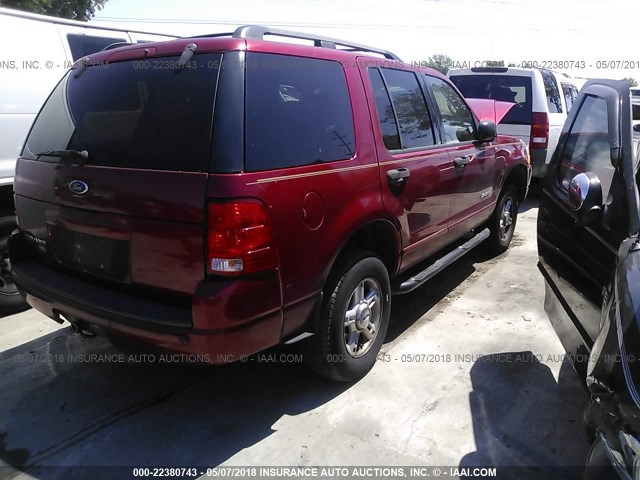 1FMZU63K74UC06468 - 2004 FORD EXPLORER XLT/XLT SPORT/NBX RED photo 4