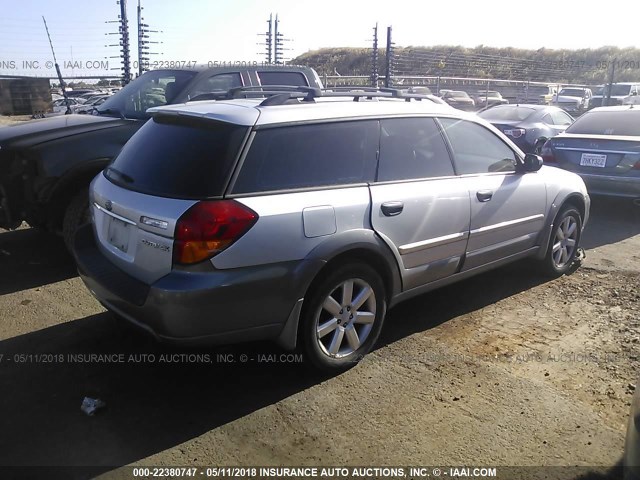 4S4BP61C467348296 - 2006 SUBARU LEGACY OUTBACK 2.5I SILVER photo 4