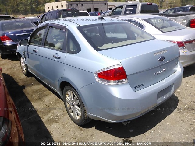 1FAHP35N58W107449 - 2008 FORD FOCUS SE/SEL/SES Light Blue photo 3