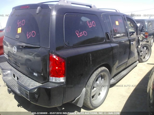 5N1AA08B34N715625 - 2004 NISSAN ARMADA SE/LE BLACK photo 4